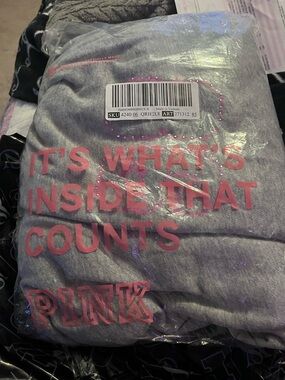 Victoria's Secret PINK campus sweatpants Gray with Pink Lettering